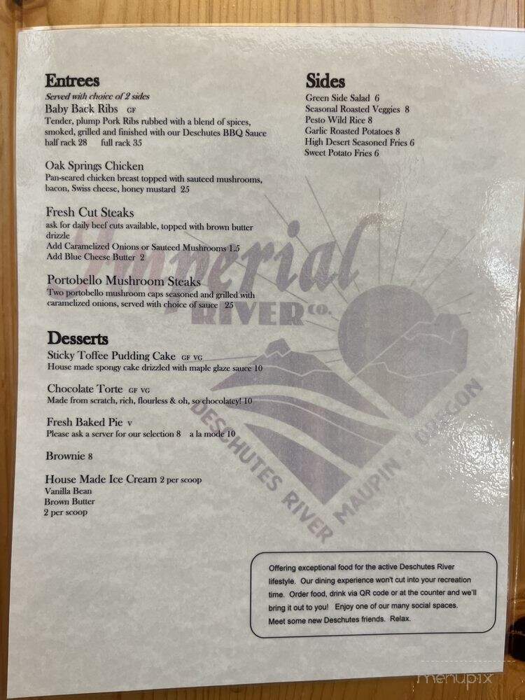 Bakeoven Bar & Grill - Maupin, OR menu_pic