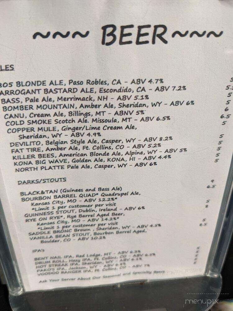 Un'Wine'd - Buffalo, WY menu_pic