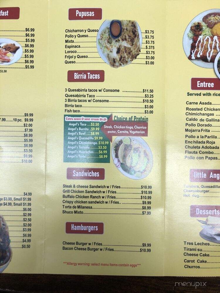 Two Angel's Tacos - Cranston, RI menu_pic
