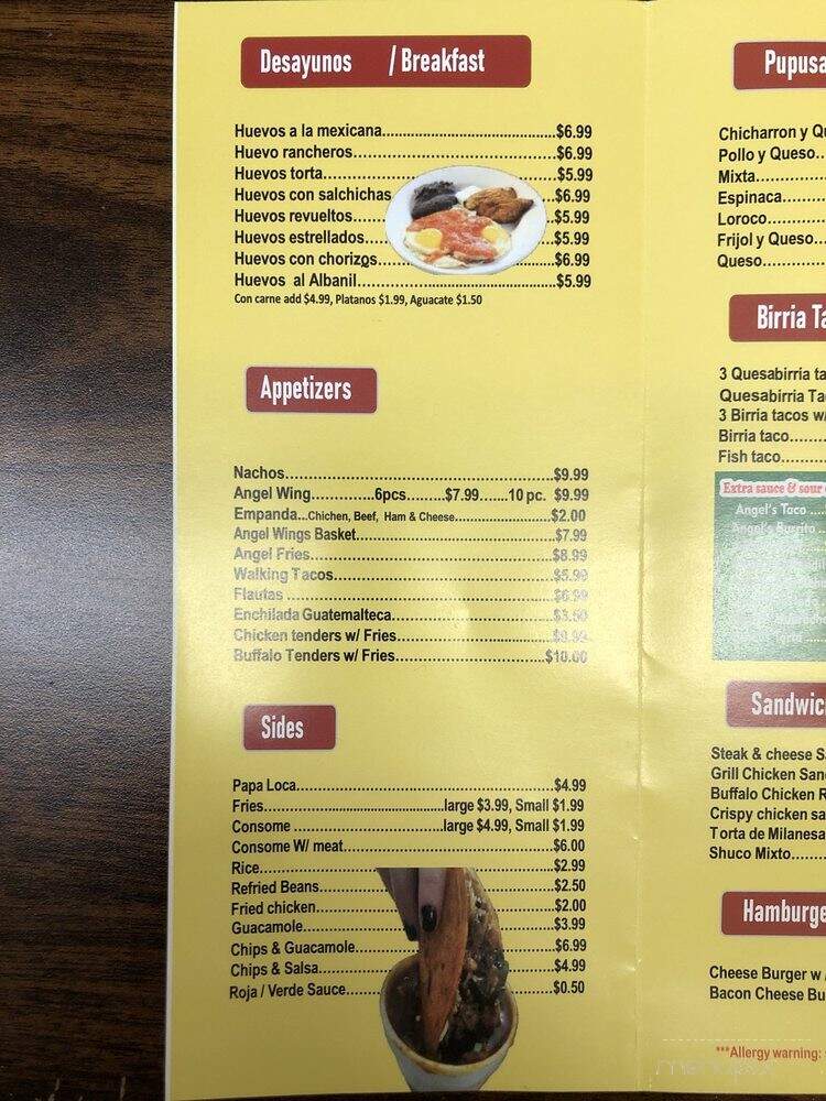 Two Angel's Tacos - Cranston, RI menu_pic