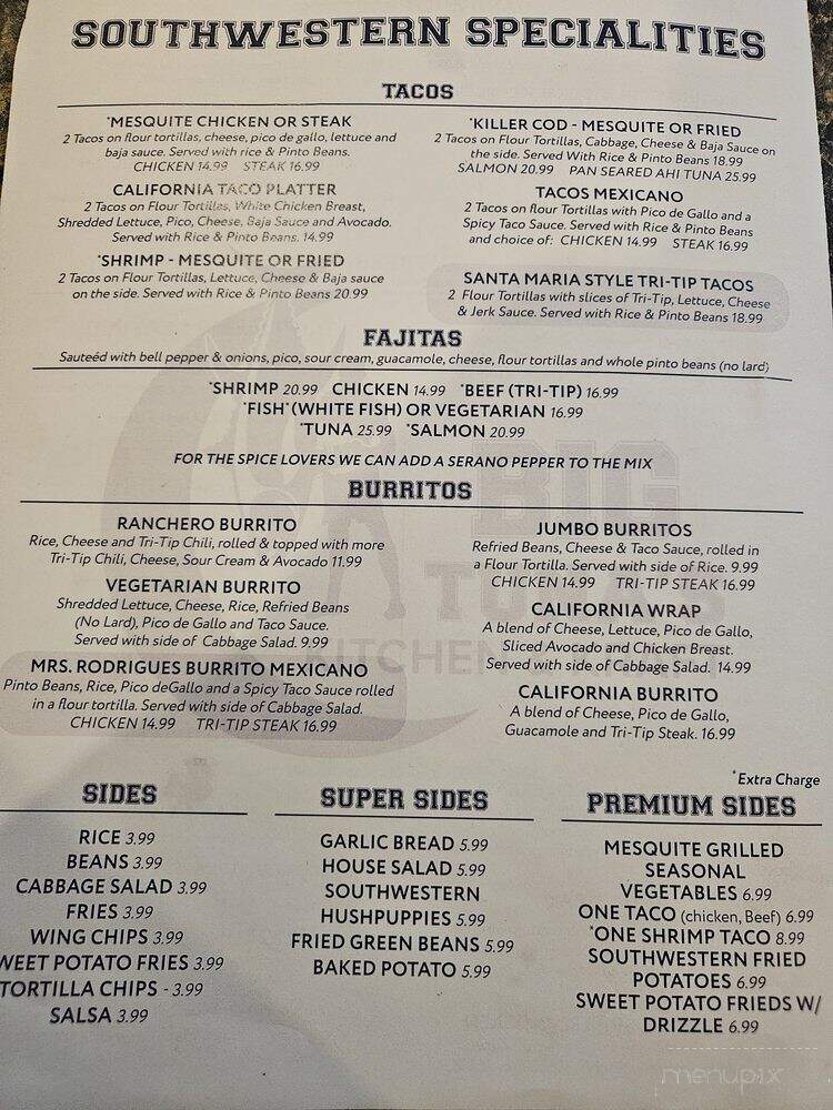 Big Tunas Kitchen and Krafts - Lexington, SC menu_pic