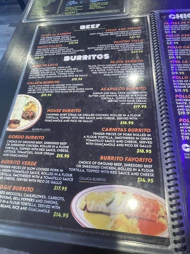 Casa Calaca - Salida, CO menu_pic
