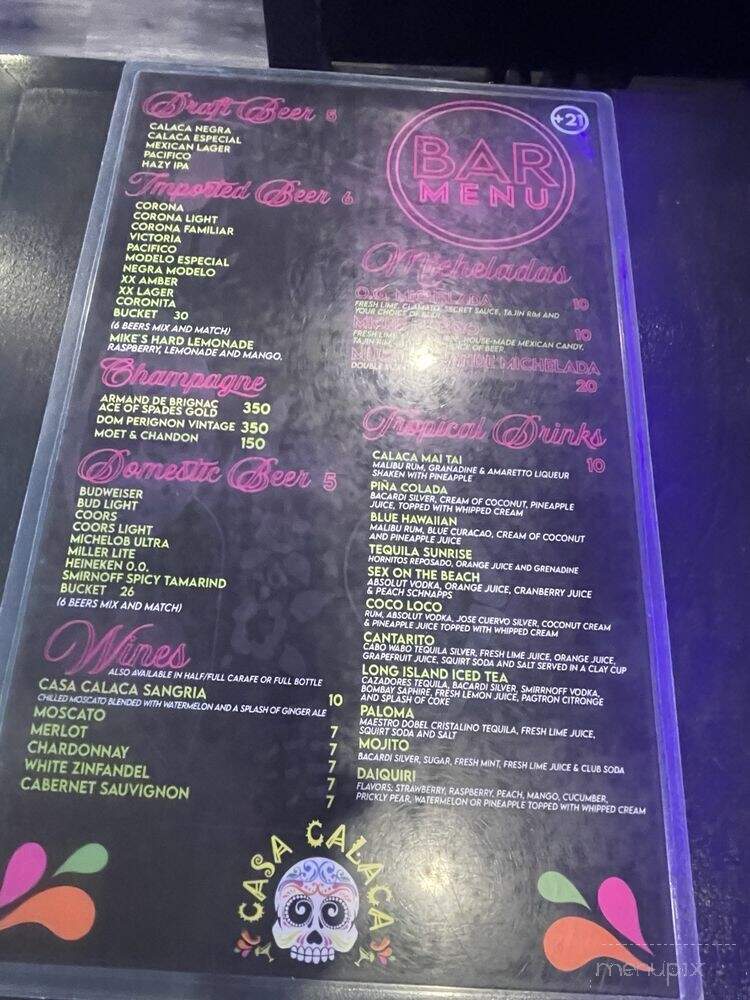 Casa Calaca - Salida, CO menu_pic