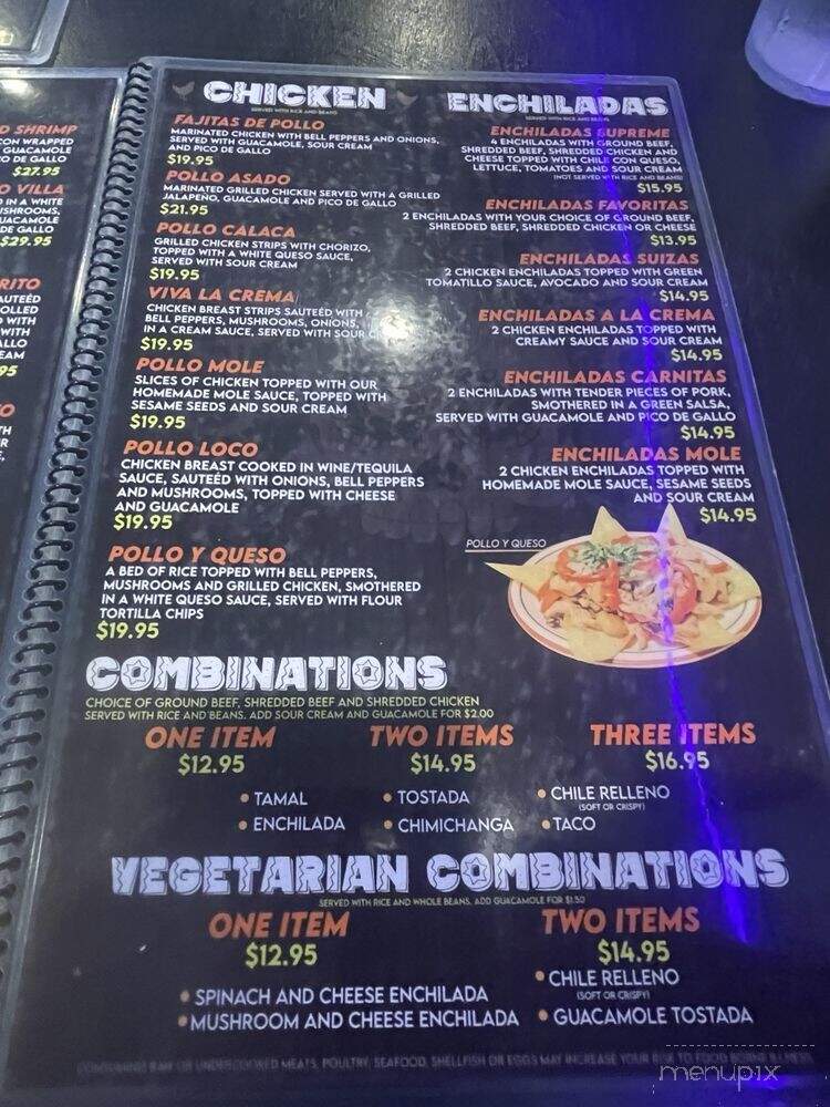 Casa Calaca - Salida, CO menu_pic