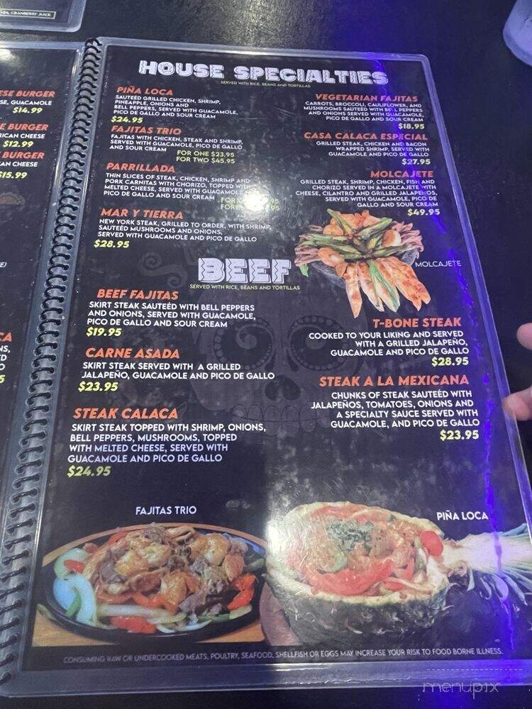 Casa Calaca - Salida, CO menu_pic