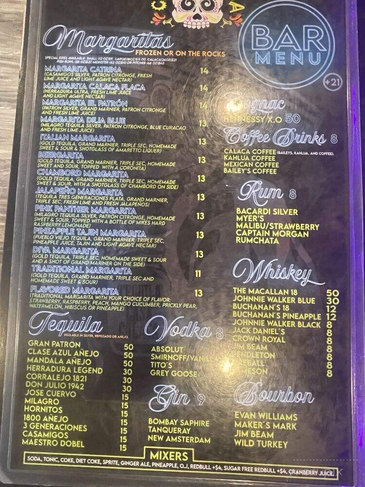 Casa Calaca - Salida, CO menu_pic