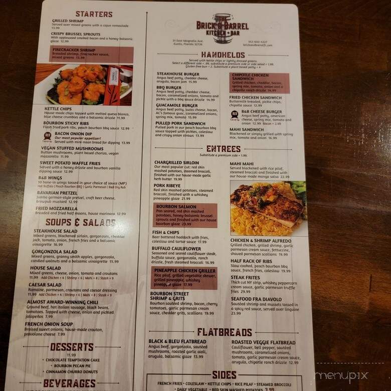 The Brick & Barrel Kitchen + Bar - Eustis, FL menu_pic