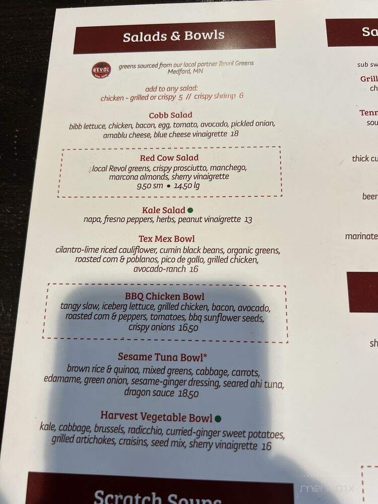 Red Cow - Rochester, MN menu_pic