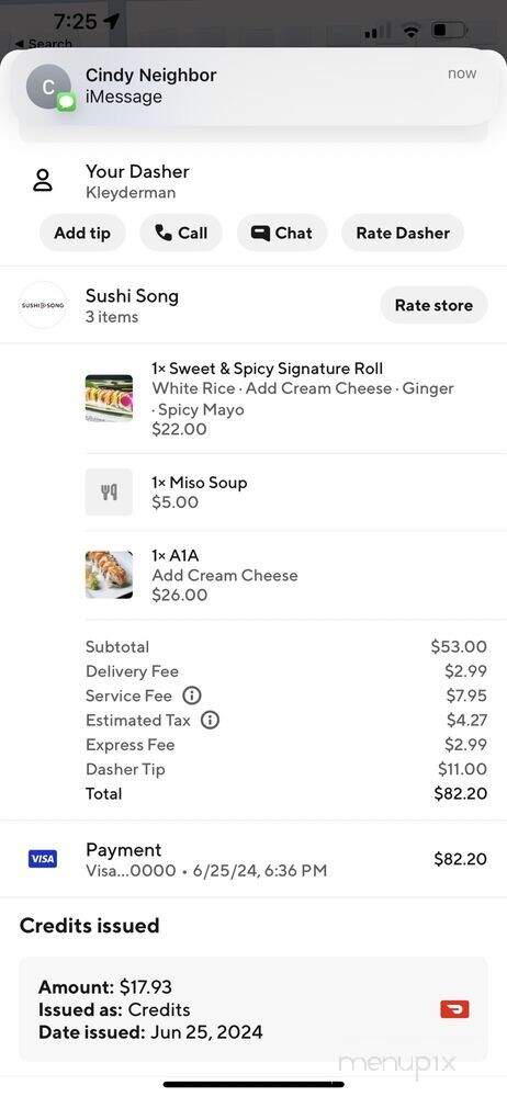 Sushi Song - Hollywood, FL menu_pic