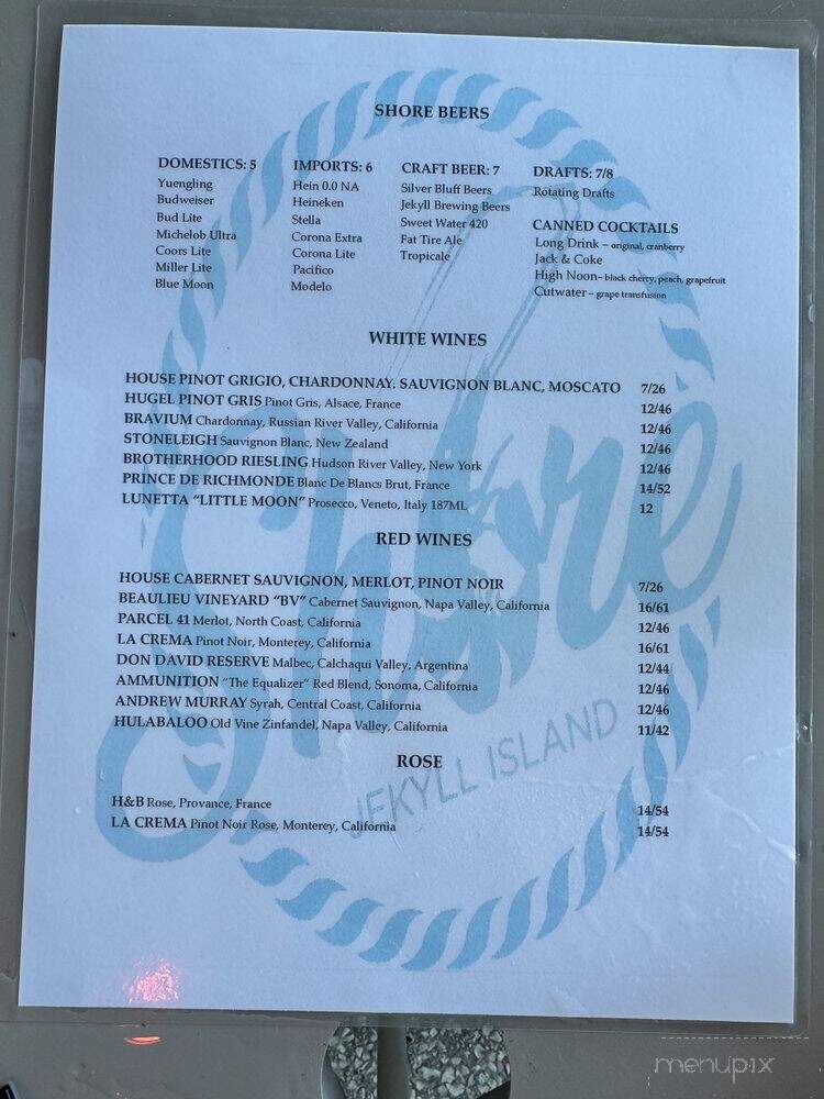 Shore - Jekyll Island, GA menu_pic