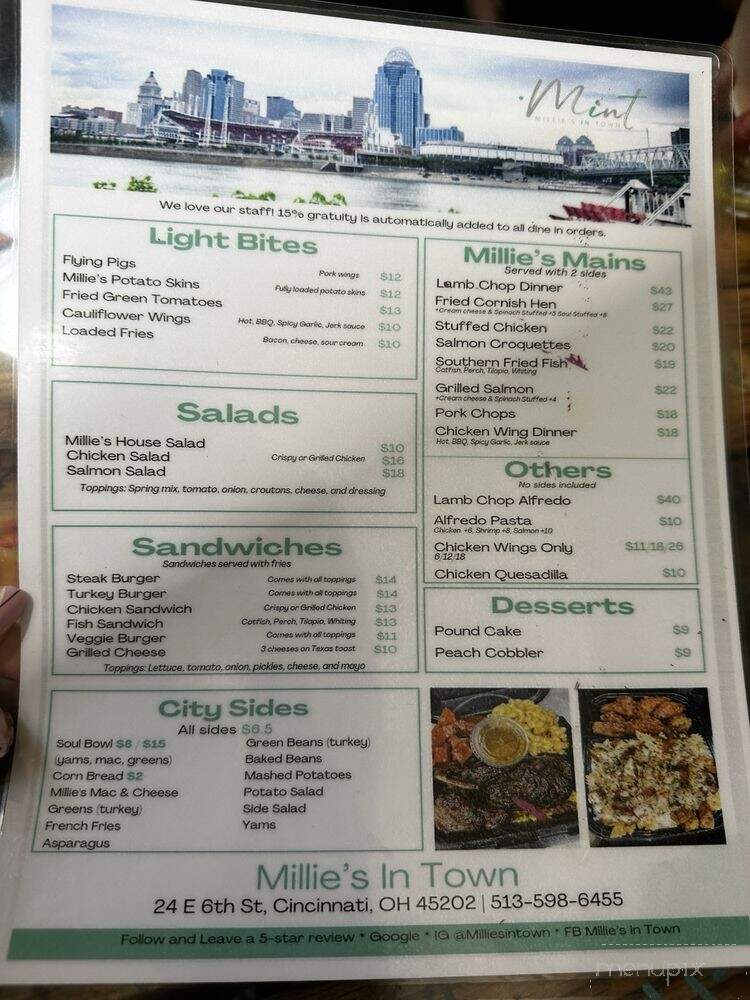Millie's Plughouse - Cincinnati, OH menu_pic