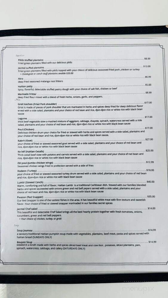 Jacmel Caribbean - Lehigh acers, FL menu_pic