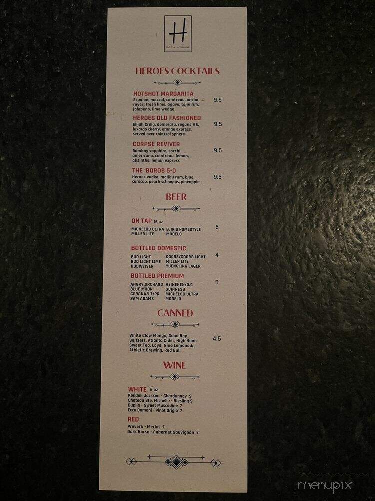 Heroes Den - Murfreesboro, TN menu_pic