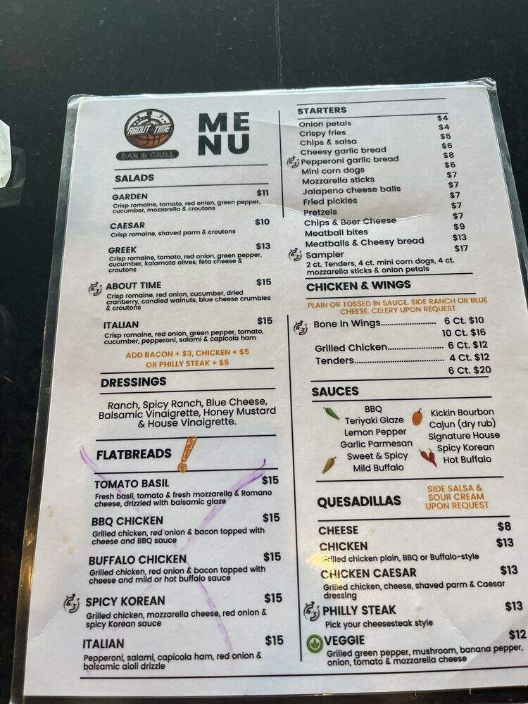 About Time Bar and Grill - Louisville, KY menu_pic