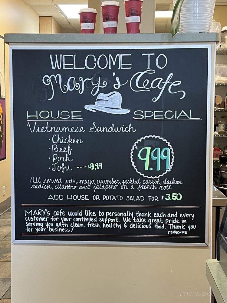 Mary's Cafe - Walnut Creek, CA menu_pic
