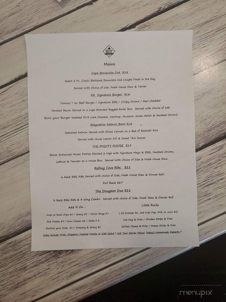 Ragged Rocks Gastropub - Bonavista, NL menu_pic