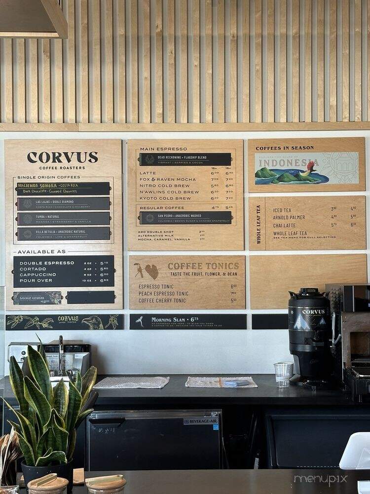 Corvus Coffee Roasters - Arvada, CO menu_pic