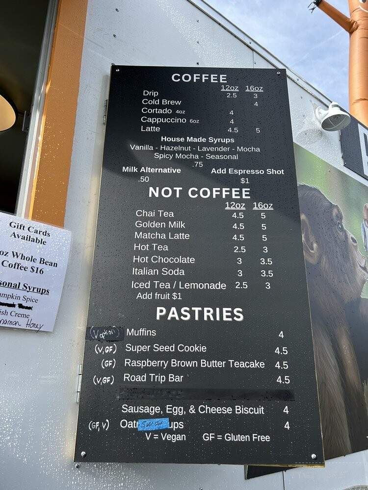 Raz Drive Thru Coffee - Asheville, NC menu_pic