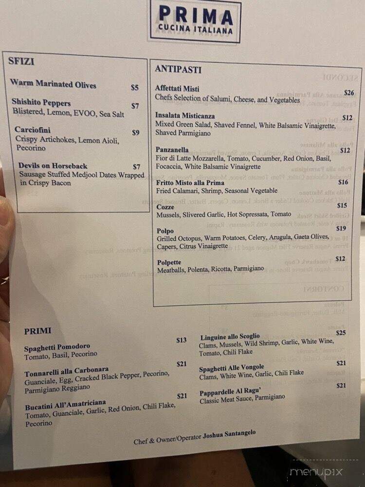Prima Cucina Italiana - Youngstown, OH menu_pic