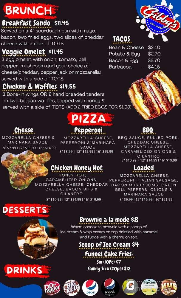 Gibby's Ice House - San Antonio, TX menu_pic