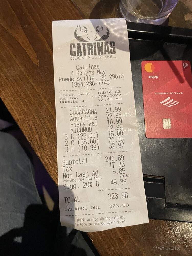 Las Catrinas - Powdersville, SC menu_pic