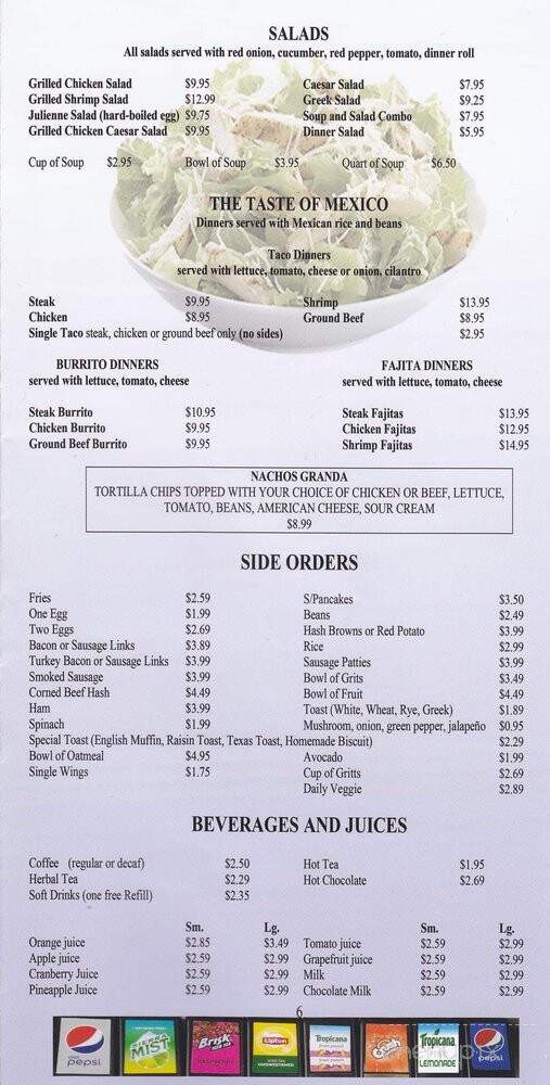 Angie's Breakfast and Grill - Merrillville, IN menu_pic