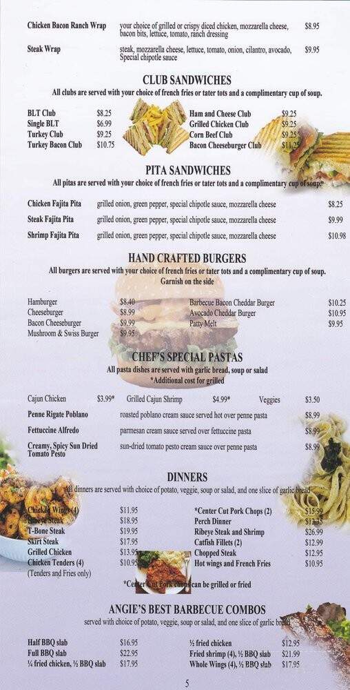 Angie's Breakfast and Grill - Merrillville, IN menu_pic