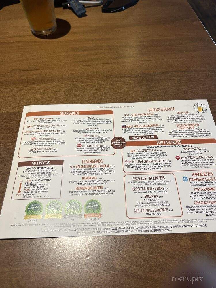 Crooked Pint Ale House - Rochester, MN menu_pic