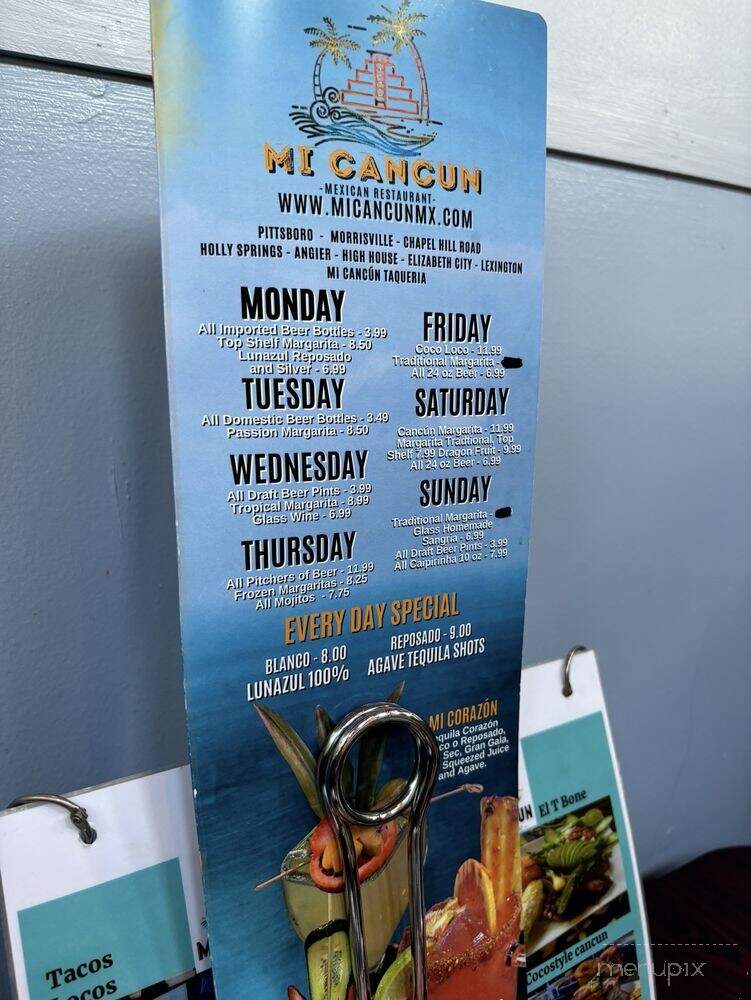 Mi Cancun - Cary, NC menu_pic