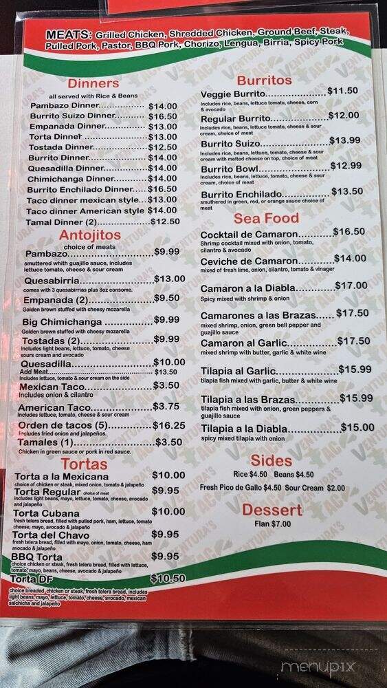 Ventura's Taco - Milwaukee, WI menu_pic