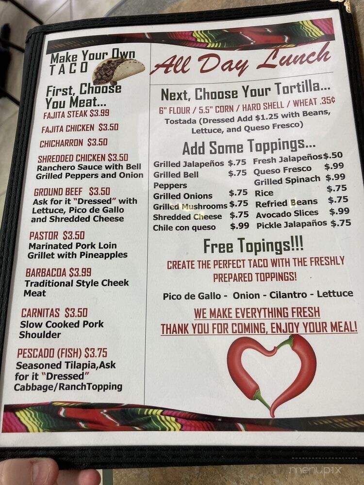 Beto's Taqueria - Houston, TX menu_pic
