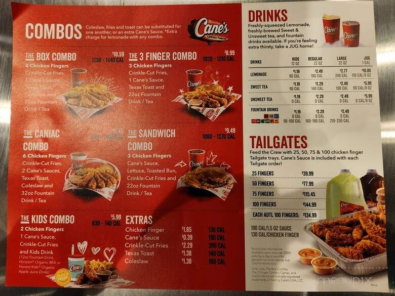 Raising Cane's Chicken Fingers - Perrysburg, OH menu_pic