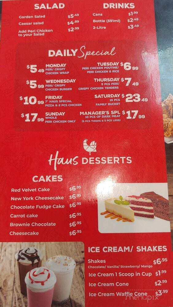 Chicken Haus - Markham, ON menu_pic