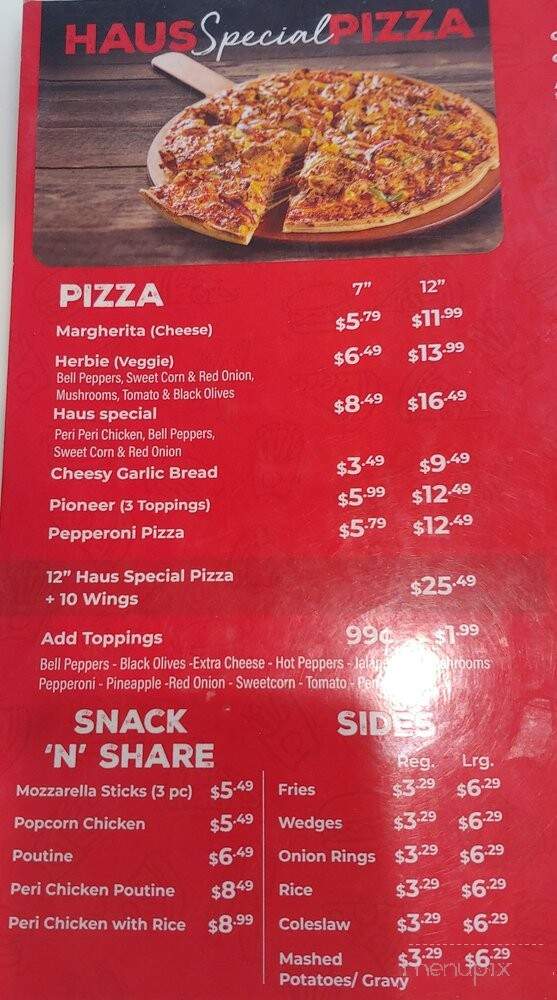 Chicken Haus - Markham, ON menu_pic