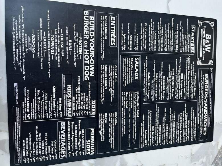 B&W Burgers Buns & Brews - Norcross, GA menu_pic