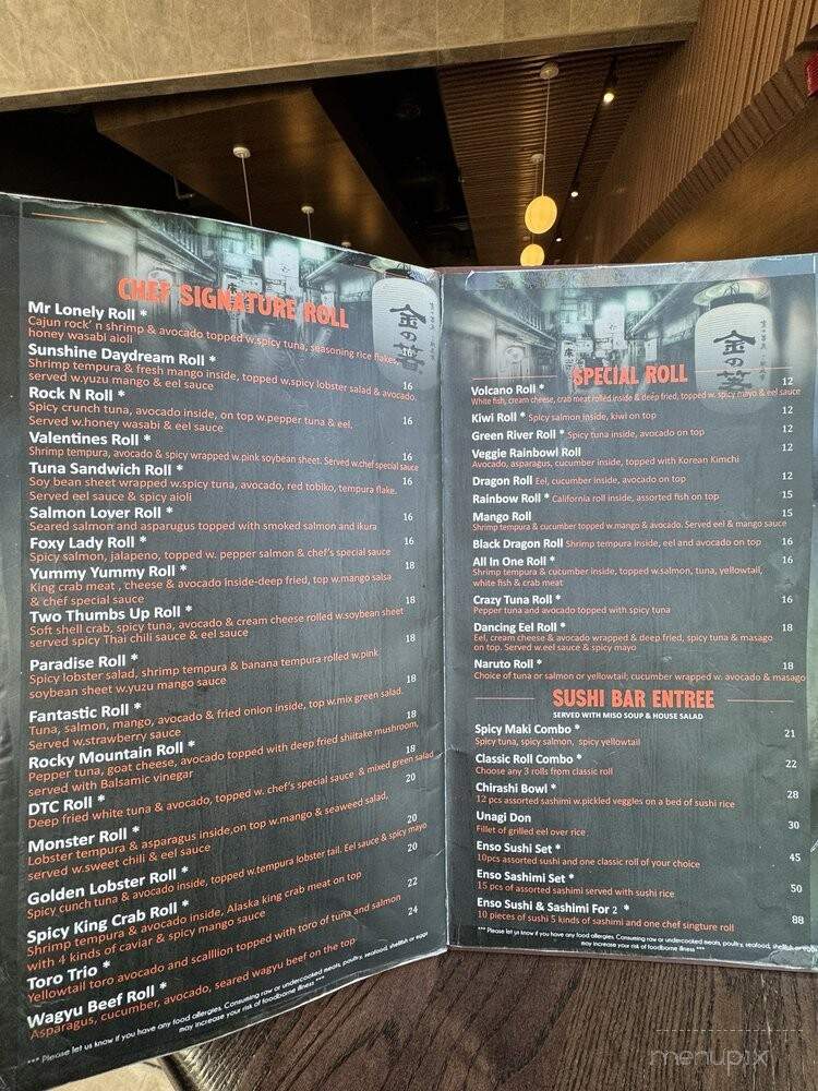 Enso Sushi & Grill - Englewood, CO menu_pic