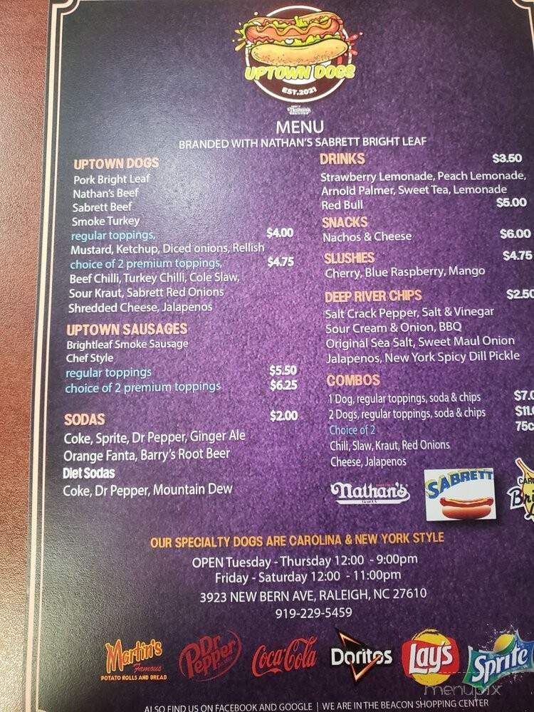 Uptown Dogs - Raleigh, NC menu_pic