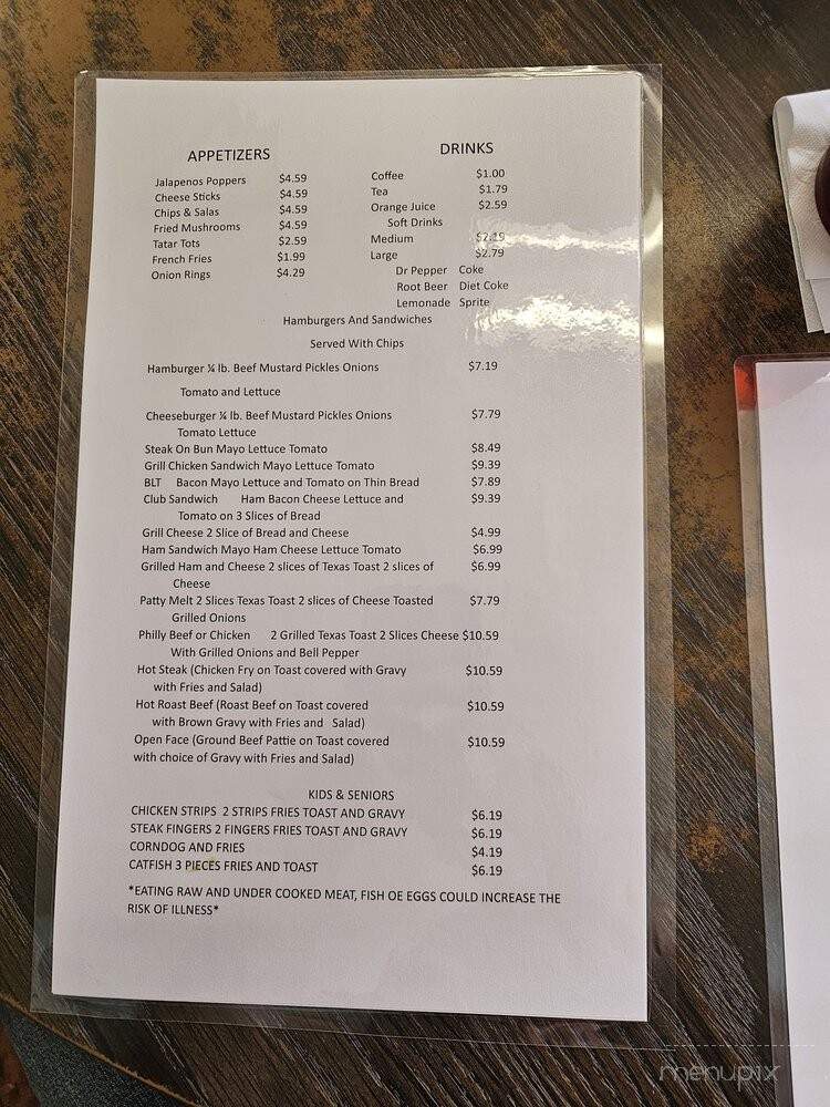 Caprock Cafe - Dickens, TX menu_pic