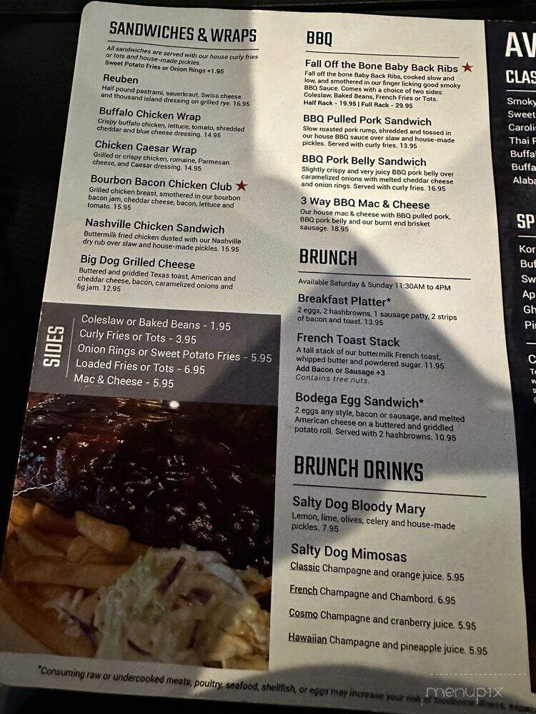 Salty Dogg Tavern - Southington, CT menu_pic