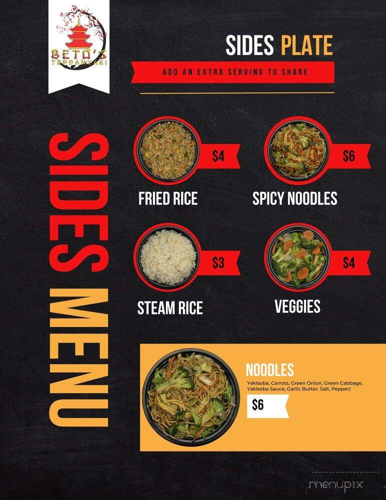 Beto's Teppanyaki - Sylmar, CA menu_pic