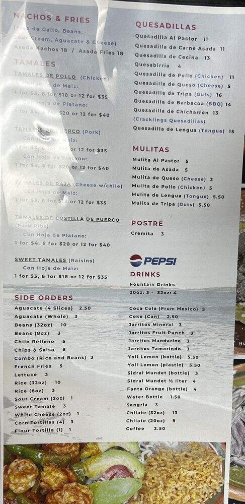 El Rincon Guerrero Mexican Grill - Las Vegas, NV menu_pic