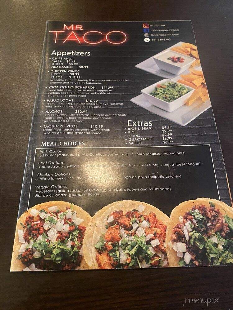 Mr. Tacos - Maplewood, MN menu_pic