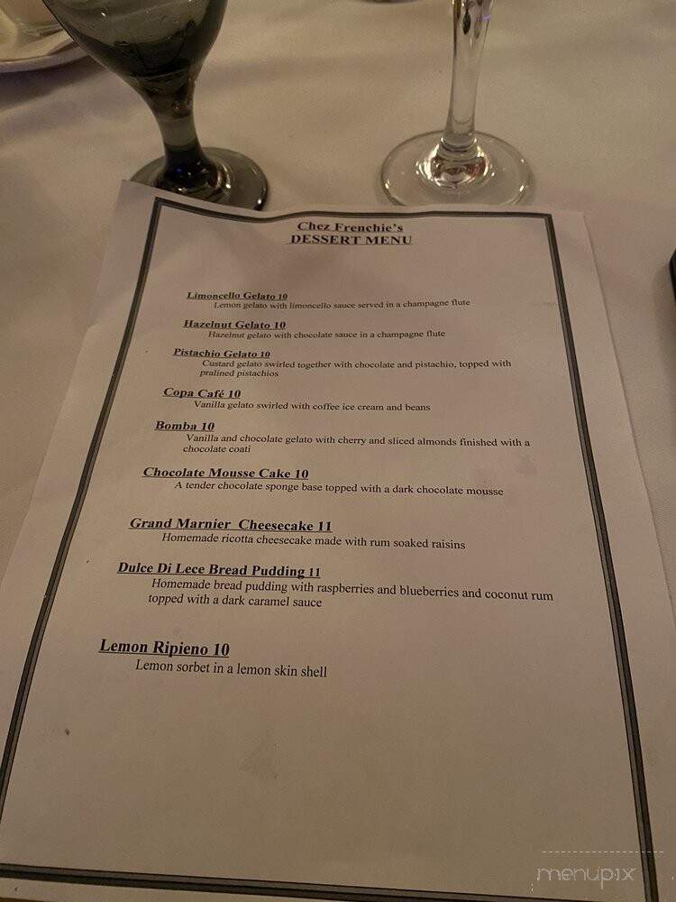 Chez Frenchie's - Vero Beach, FL menu_pic
