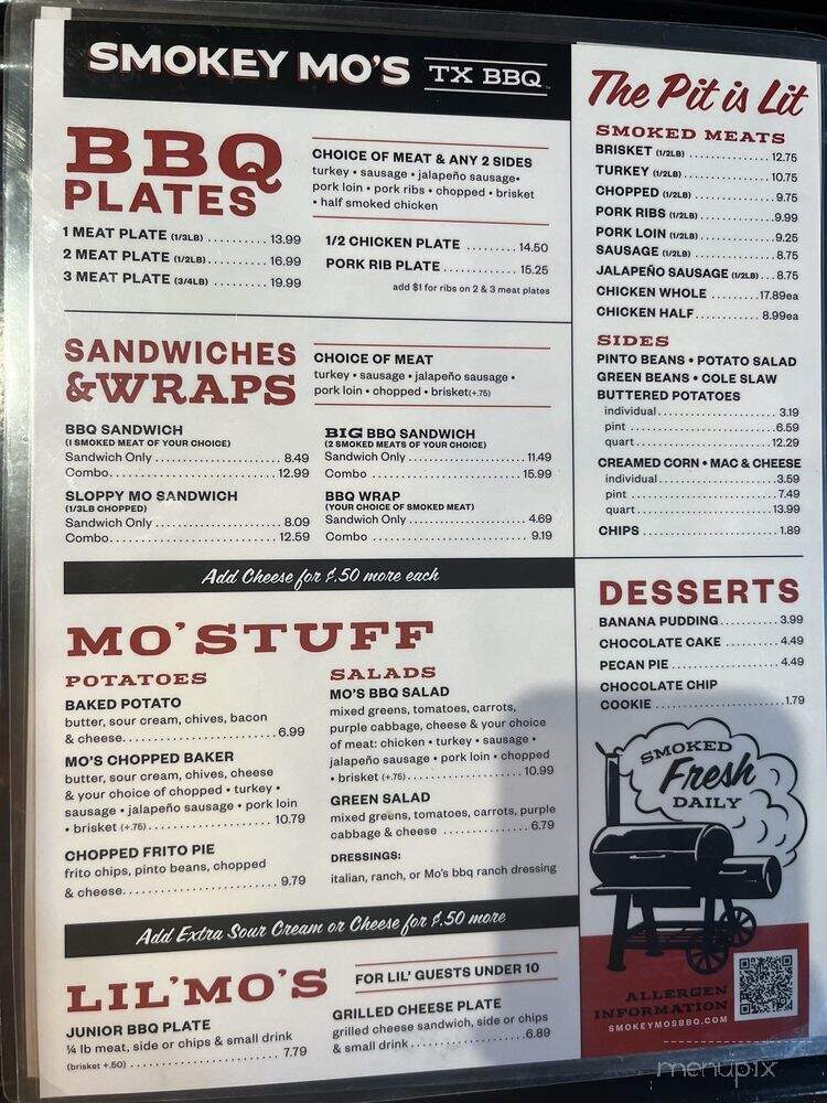 Smokey Mo's BBQ - Kyle, TX menu_pic
