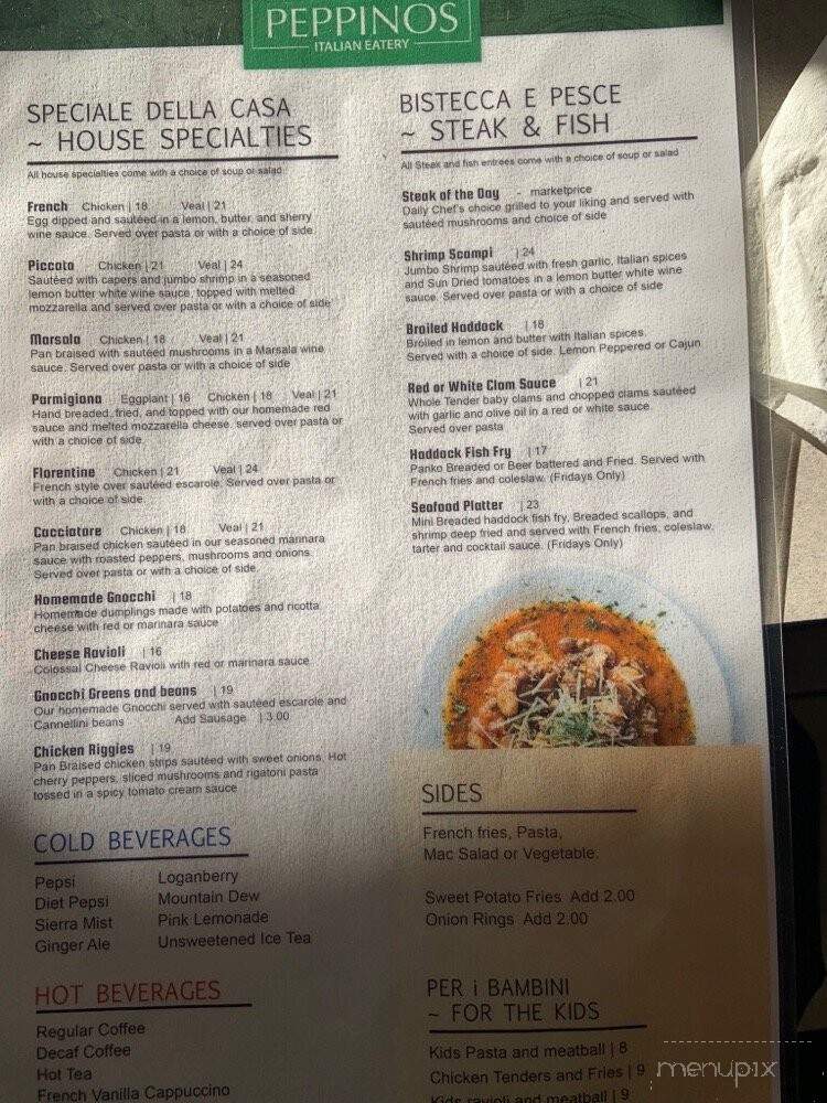 Peppinos Italian Eatery - Williamson, NY menu_pic