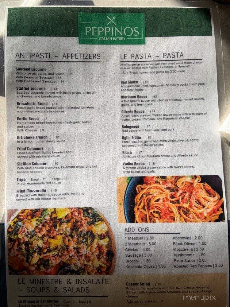 Peppinos Italian Eatery - Williamson, NY menu_pic