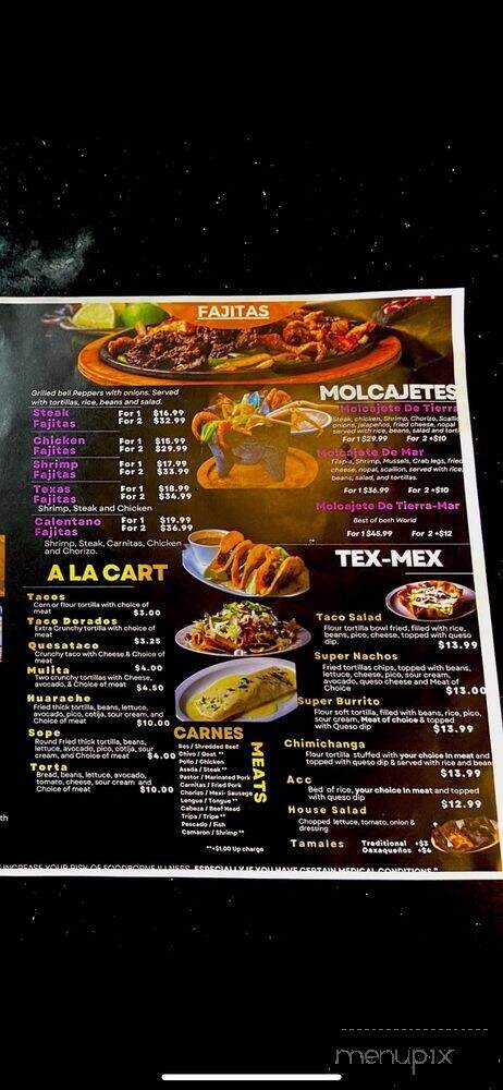 El Calentano Birreria Restaurant - Marietta, GA menu_pic