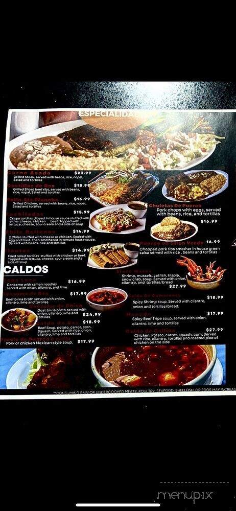 El Calentano Birreria Restaurant - Marietta, GA menu_pic