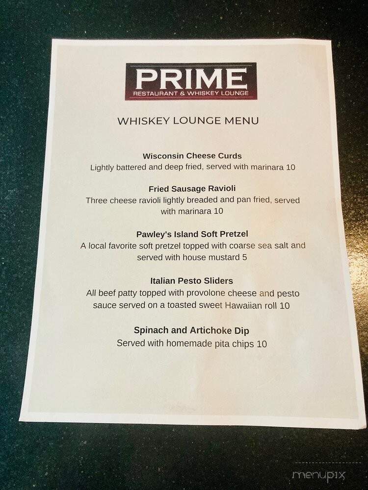 Prime Restaurant and Whiskey Lounge - Spartanburg, SC menu_pic