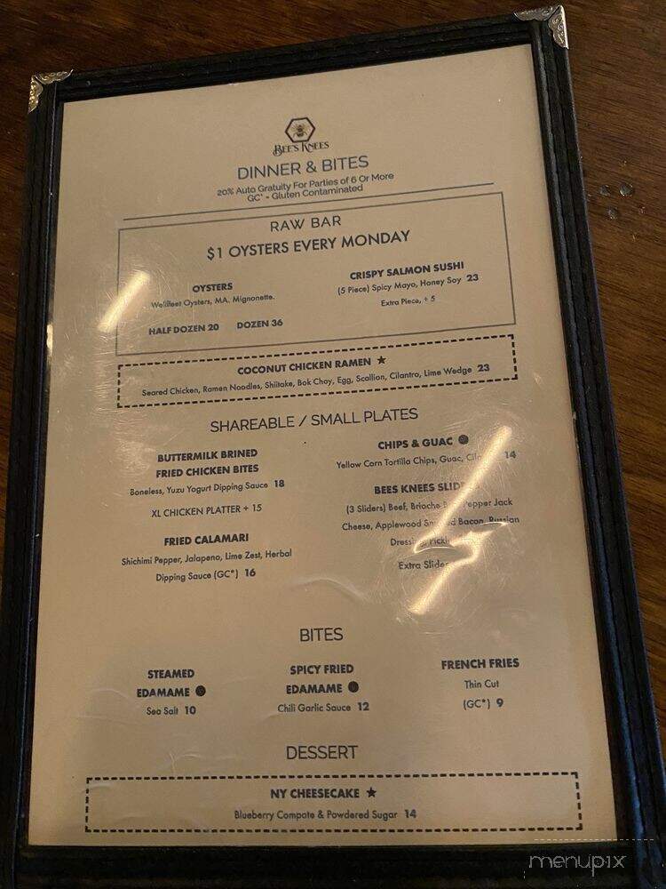 Bee's Knees - Brooklyn, NY menu_pic
